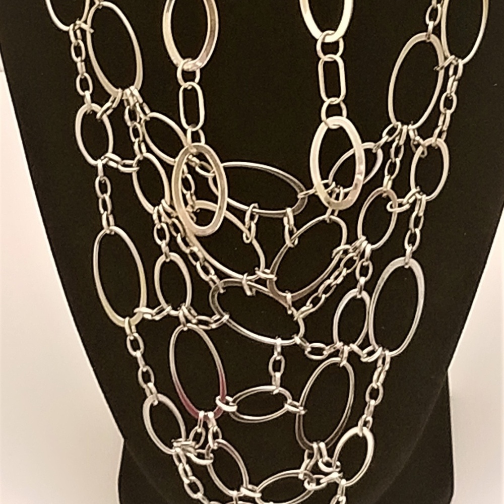 Oval link drop necklace set